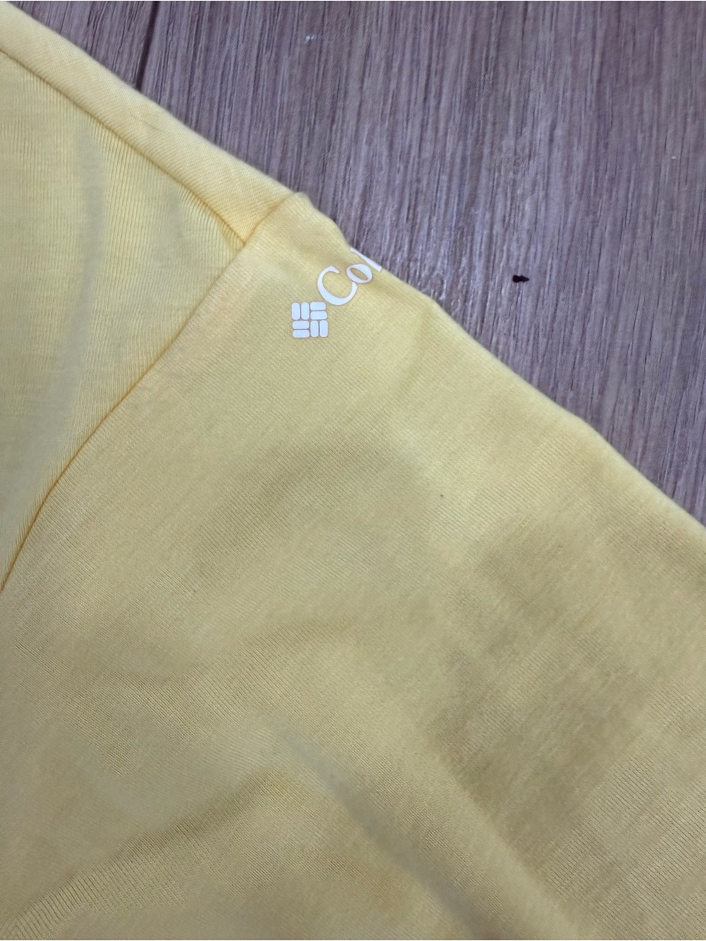 Columbia Yellow 3/4 Sleeve Mixed Media Top Blouse Size Small - Picture 2 of 5